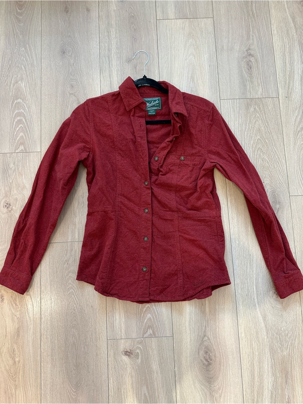 Woolrich Women’s Long-Sleeve Button-Up Shirt Dark Red Size Small